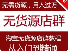 无货源淘宝店群视频教程+软件精细化管理课程 轻松月入5000（逆人行）